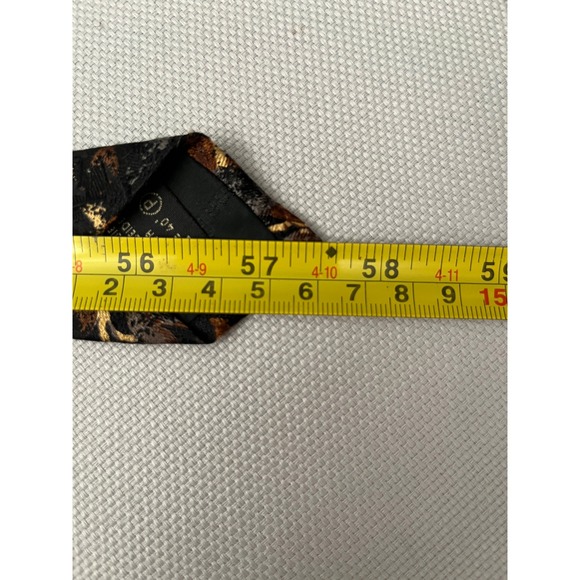 Ermenegildo Zegna Silk Tie Made In Italy Black Floral Designer Luxury Mens - Picture 3 of 3